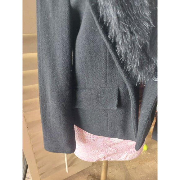 Pamela Dennis Private Client Women's Black Jacket Faux Fur Collar Fitted Sz 12 - Picture 6 of 13